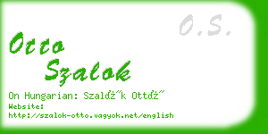 otto szalok business card